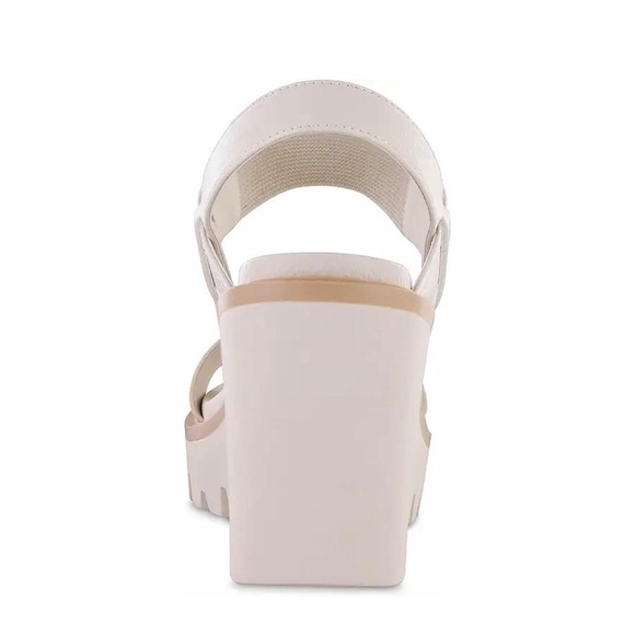 NWT — Mia Ciji Faux Pebbled Leather Platform Sandals Beige Size10 - Picture 4 of 14